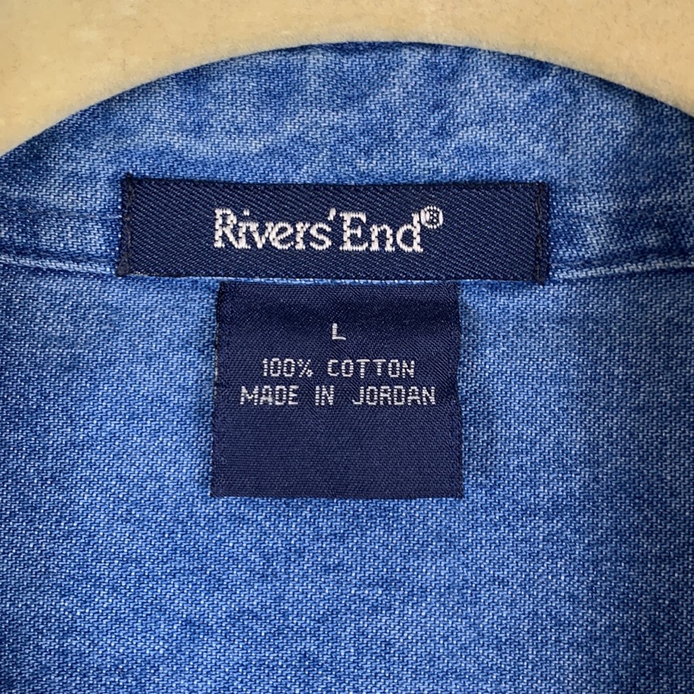 Rivers’ End chambray long sleeved button down shirt size large. 100% cotton. - Picture 4 of 5